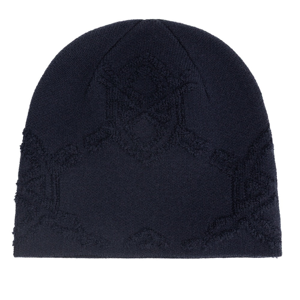 Daily Paper Textured Shield Skull Mütze Dunkelblau