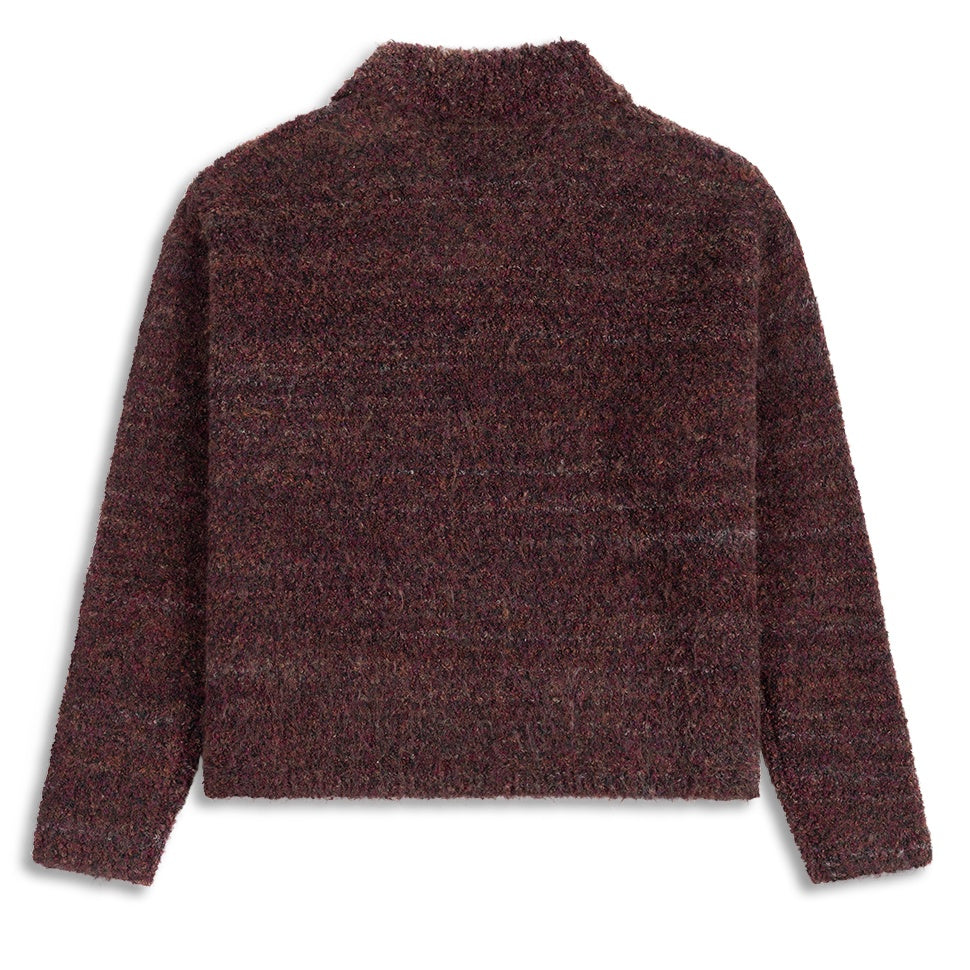 Daily Paper Textured V-Neck Knit Pullover Bordeaux