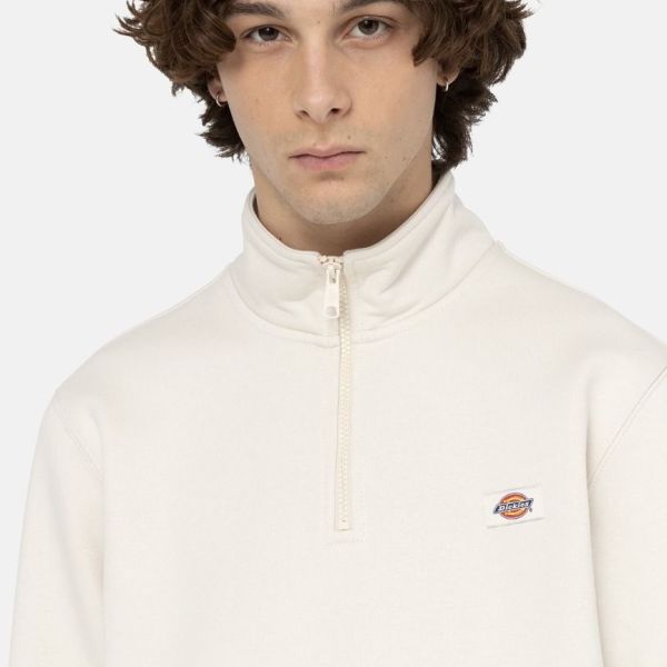 Dickies Oakport Quarter Zip Sweater Off White