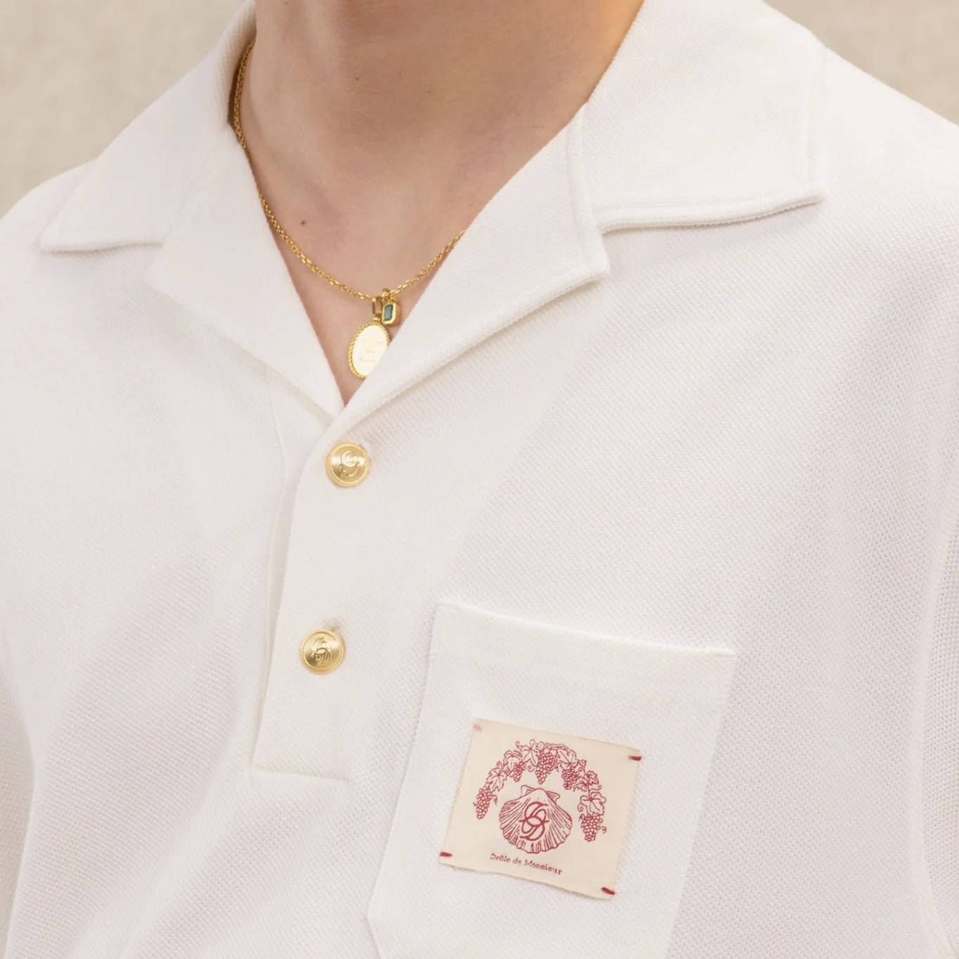 Drôle De Monsieur D Miroir Shell Longsleeve Polo Off White