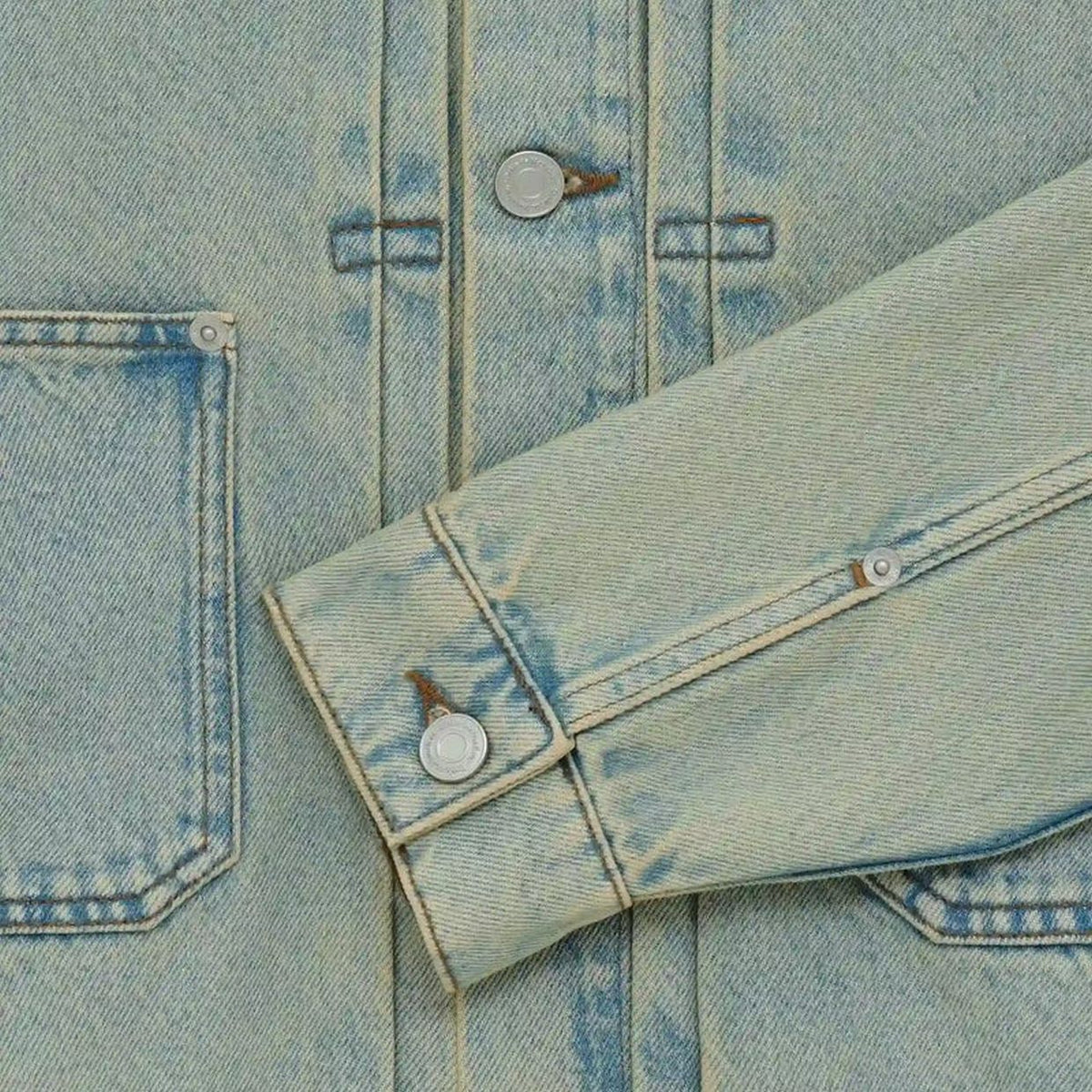 Drôle De Monsieur Dusty Brodée Fleurs Spijkerjas Blauw