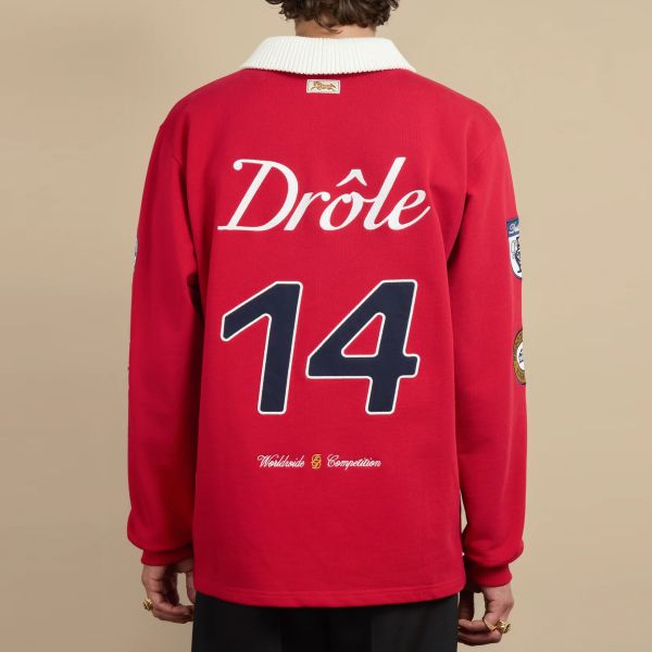 Drôle De Monsieur Racing Longsleeve Polo Rood