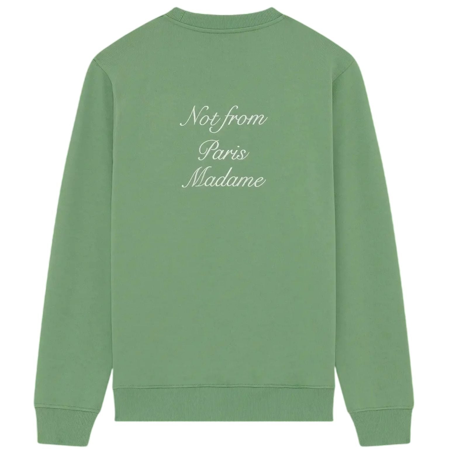 Drôle De Monsieur Slogan Calligraphy Sweater Licht Groen