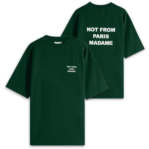 Drôle De Monsieur Slogan T-shirt Dunkelgrün