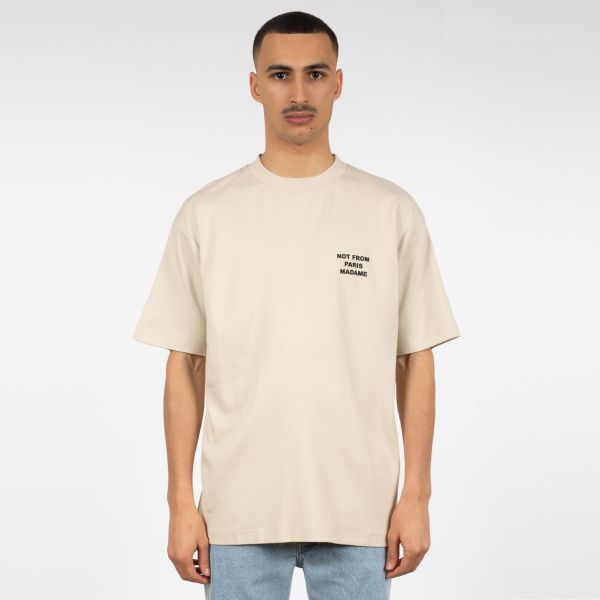 Drôle De Monsieur Slogan T-shirt Beige