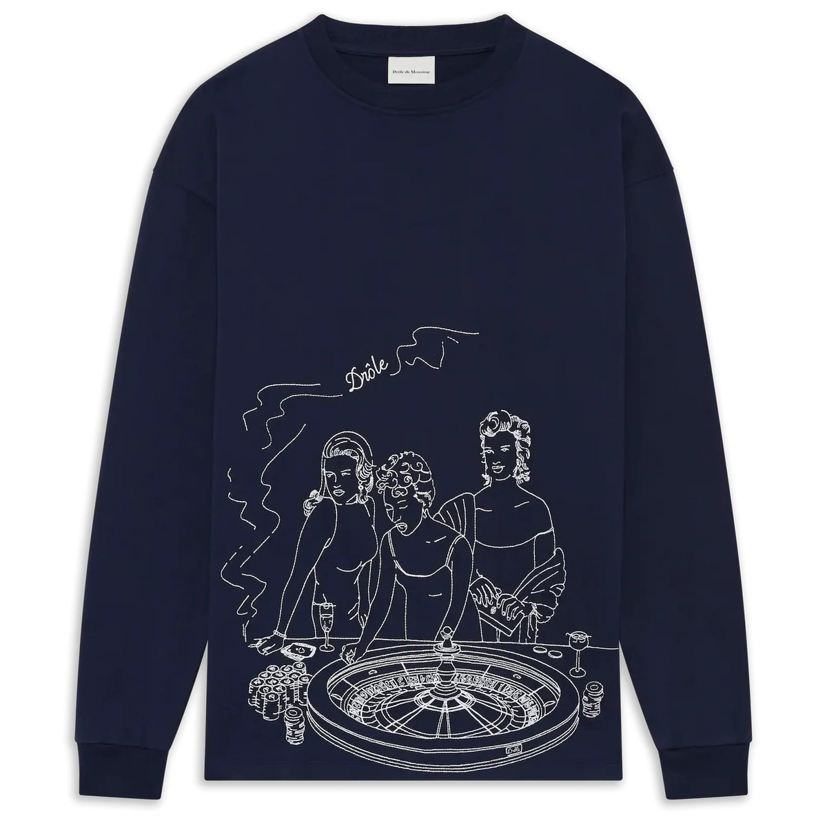 Drôle De Monsieur Casino Scene Longsleeve T-shirt Marine
