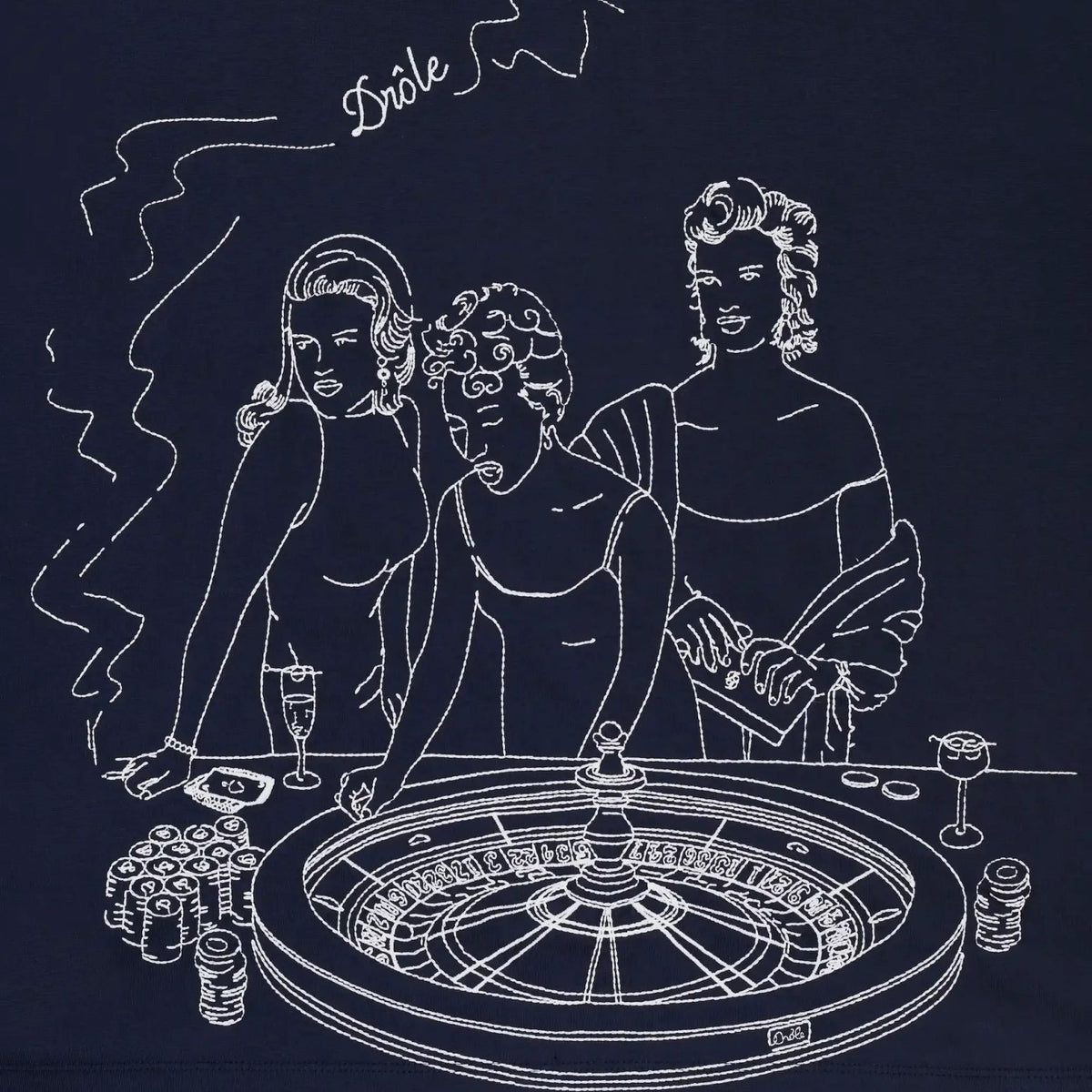 Drôle De Monsieur Casino Scene Longsleeve T-shirt Marine