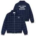 Drôle De Monsieur Checked Slogan Flannel Jack Marine