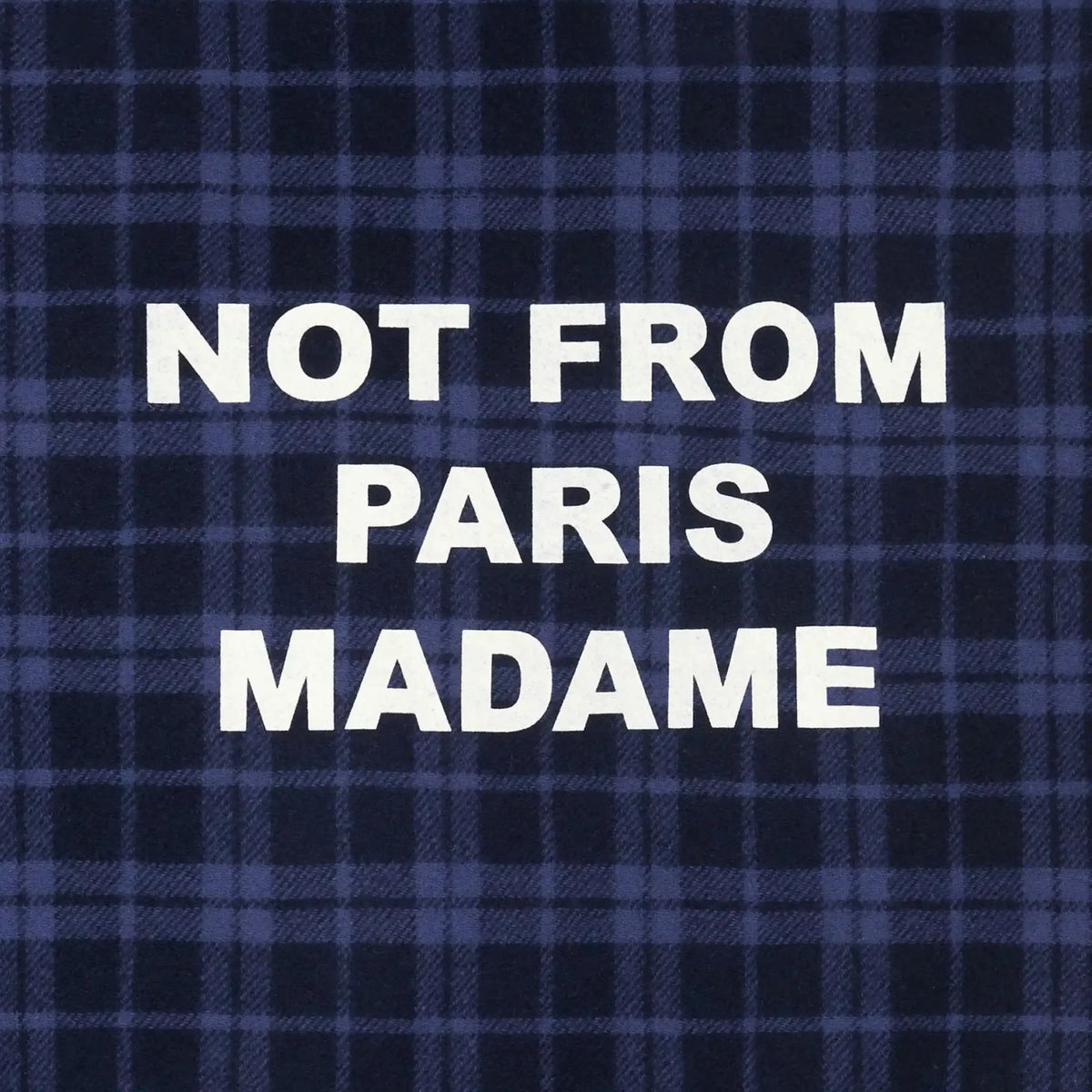 Drôle De Monsieur Checked Slogan Flannel Jack Marine