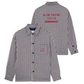 Drôle De Monsieur Checked Slogan Überhemd Beige/Marine