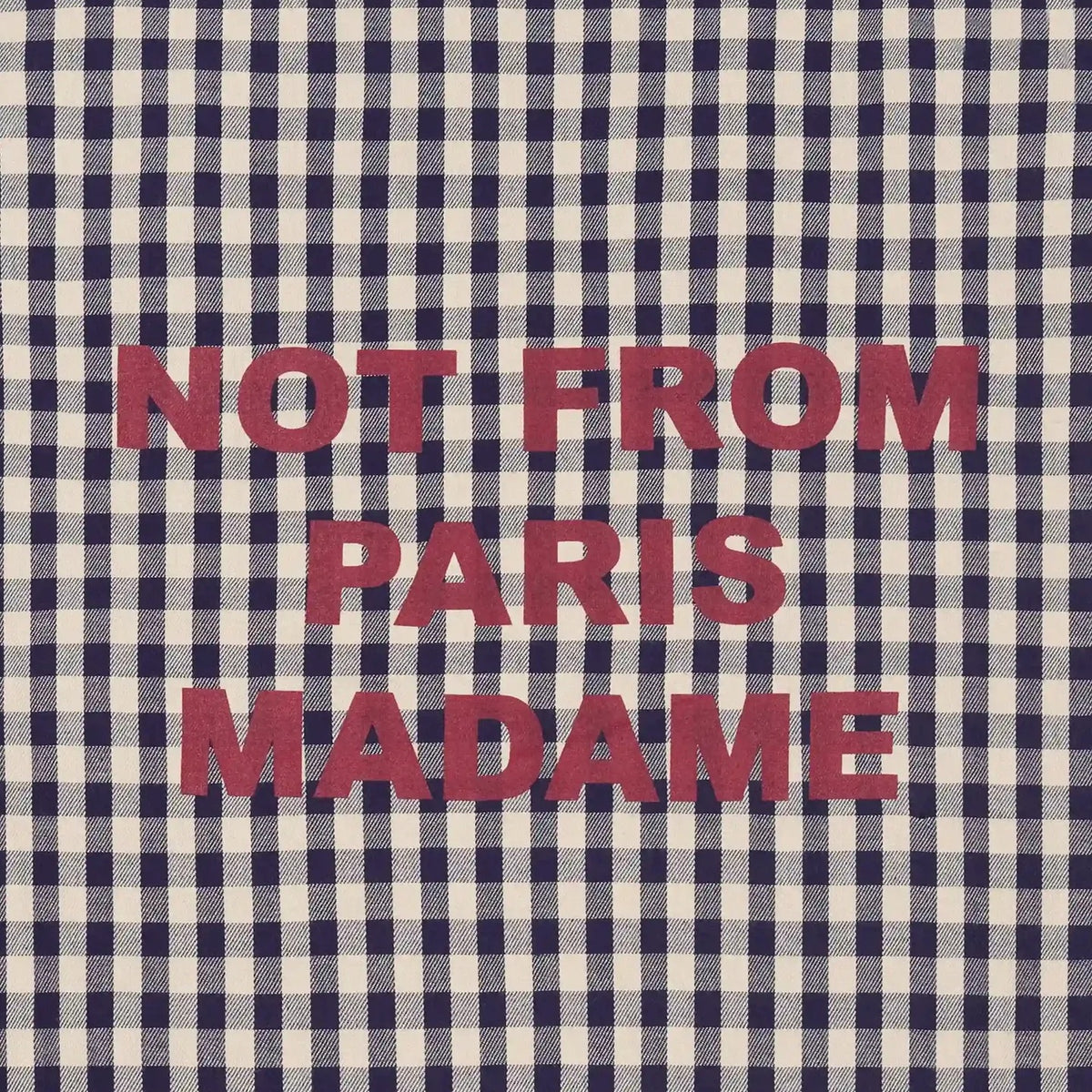 Drôle De Monsieur Checked Slogan Überhemd Beige/Marine