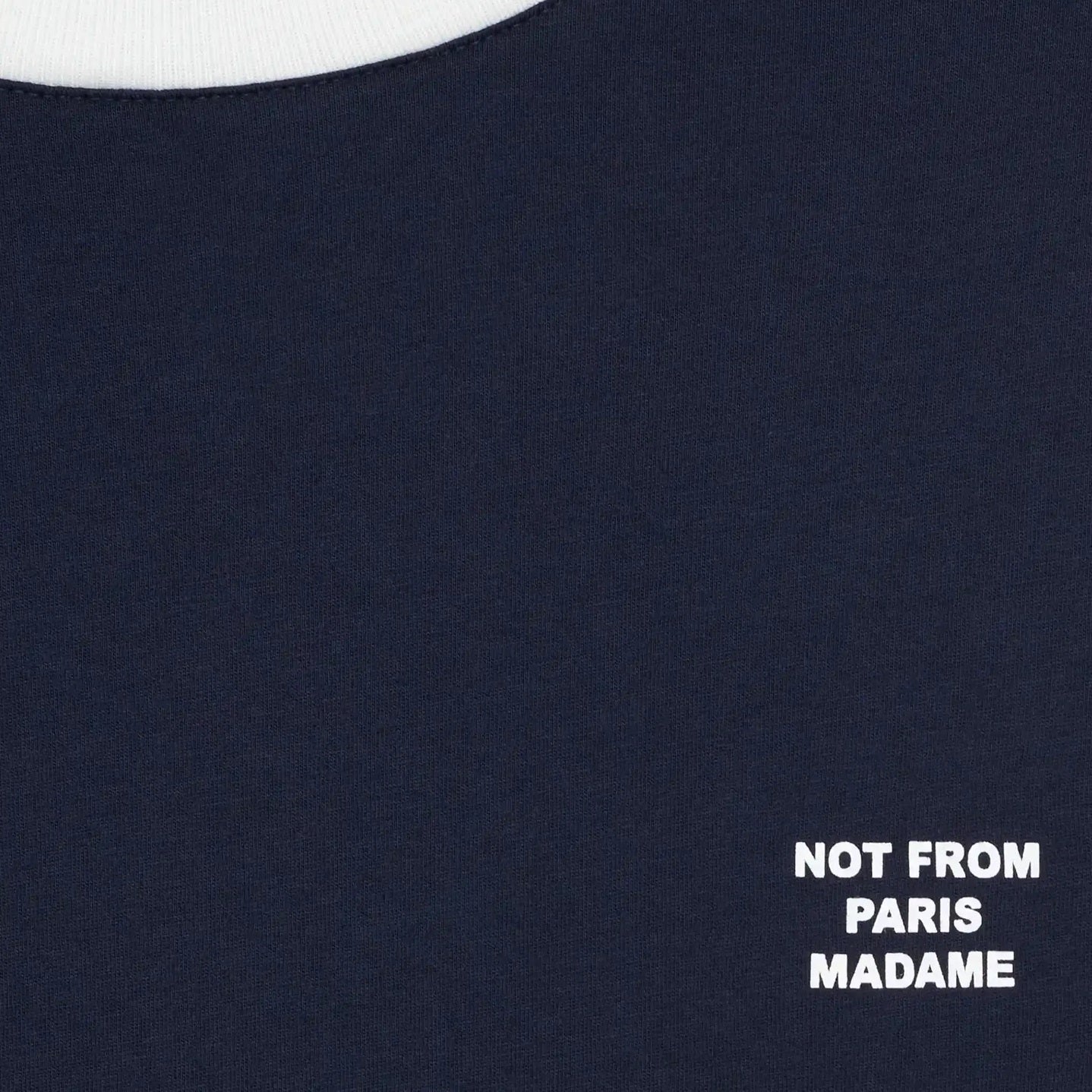Drôle De Monsieur Contrasted Slogan T-shirt Marine