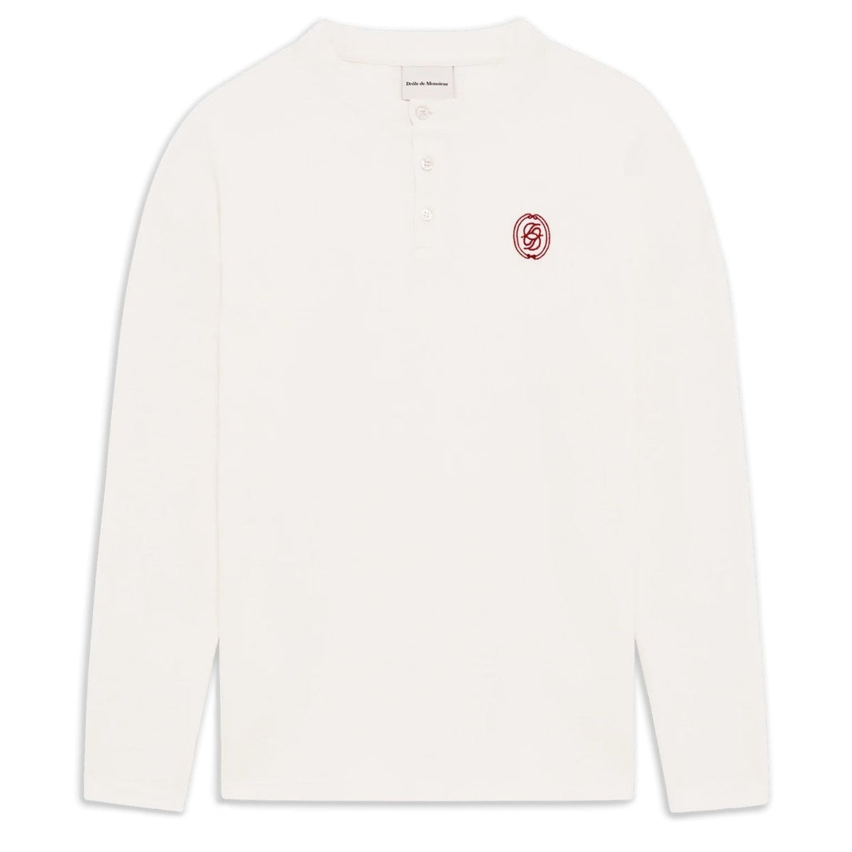 Drôle De Monsieur D Mirror Waffle Langarm-T-shirt Offwhite