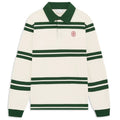 Drôle De Monsieur D Ornament Striped Langarm-Poloshirt Offwhite/Grün