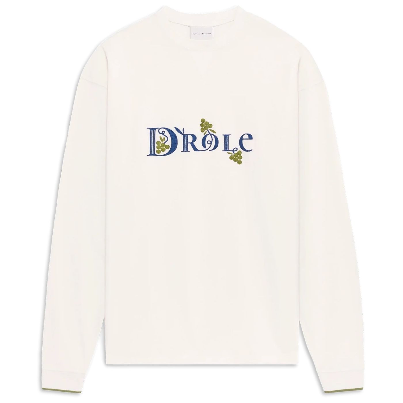 Drôle De Monsieur Drôle Heritage Langarm-T-shirt Offwhite