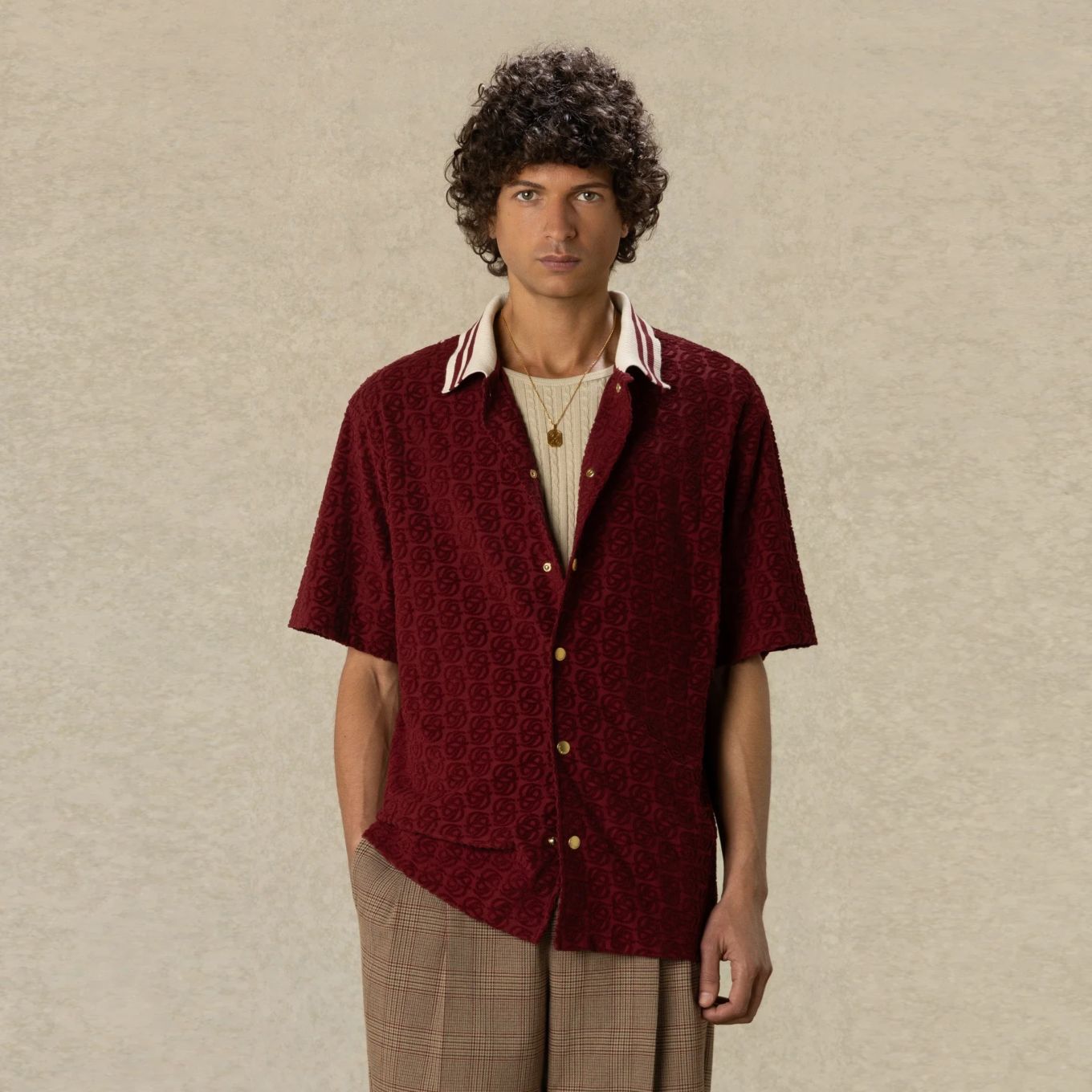 Drôle De Monsieur Monogram Hemd Bordeaux