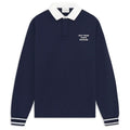Drôle De Monsieur Slogan Langarm-Poloshirt Marine