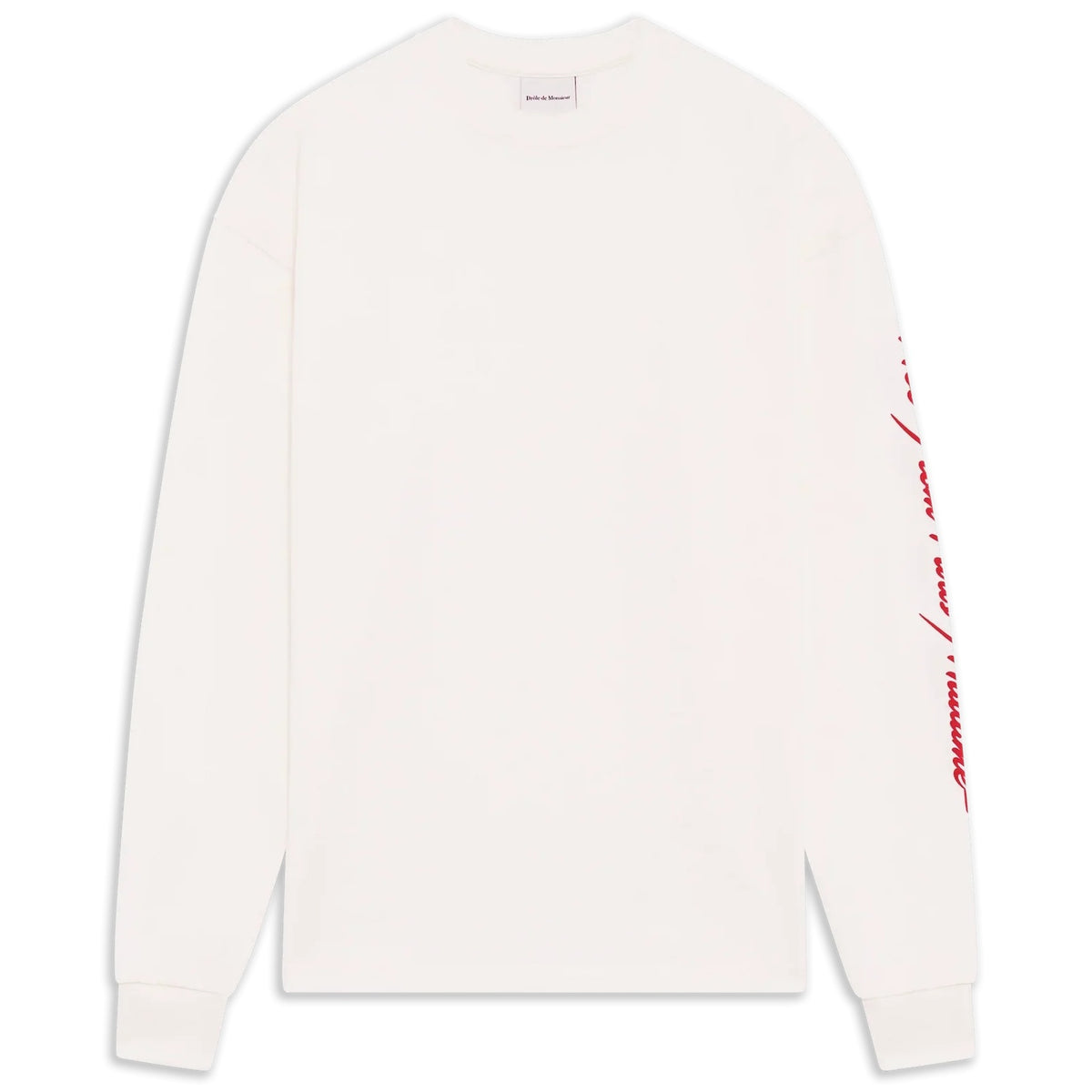 Drôle De Monsieur Slogan-Langarm-T-shirt Offwhite