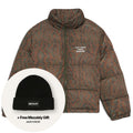 Drôle De Monsieur Slogan Moiré Puffer Dunkelgrün