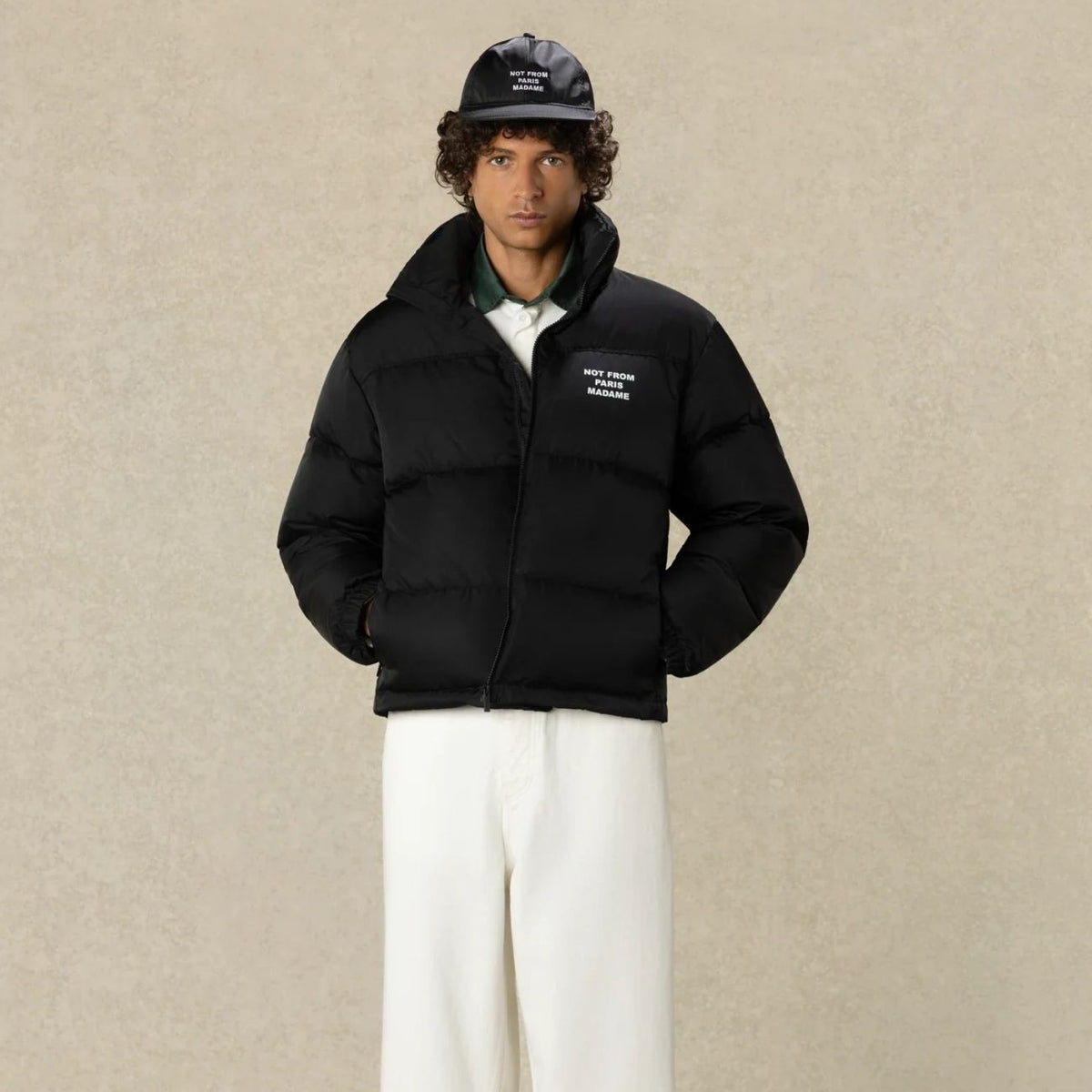 Drôle De Monsieur Slogan Puffer Schwarz