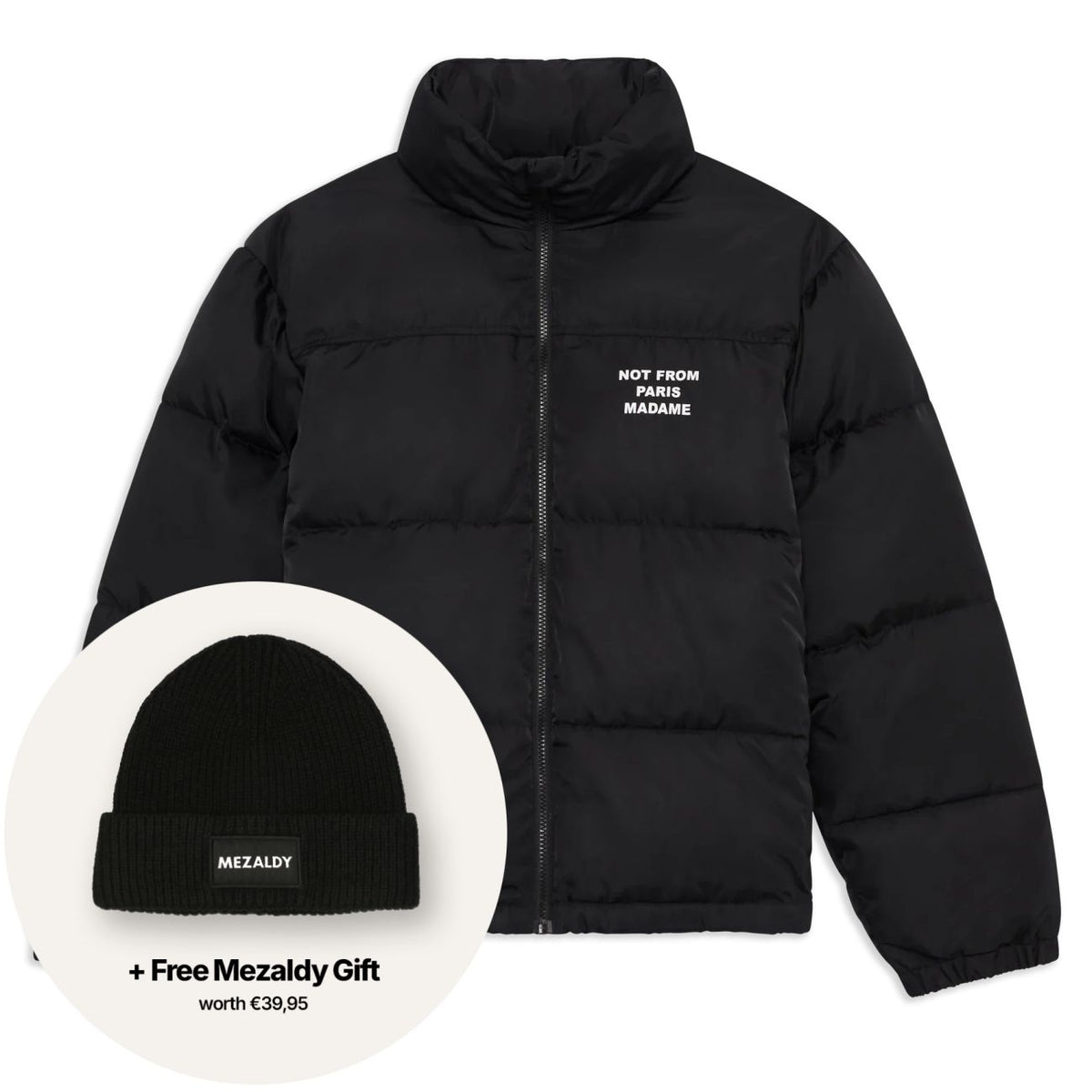 Drôle De Monsieur Slogan Puffer Schwarz
