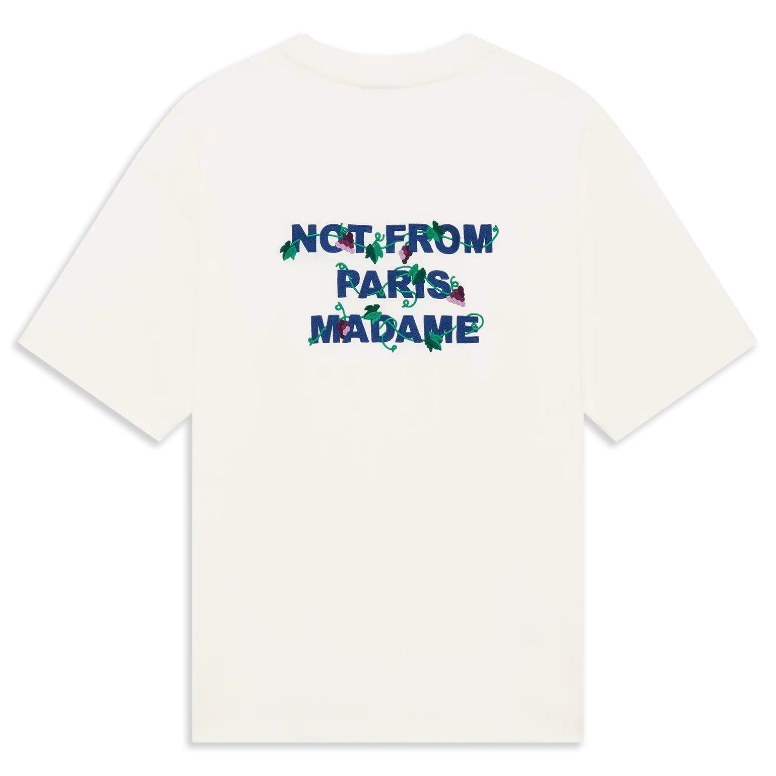 Drôle De Monsieur Vine Embroidered Slogan T-shirt Offwhite