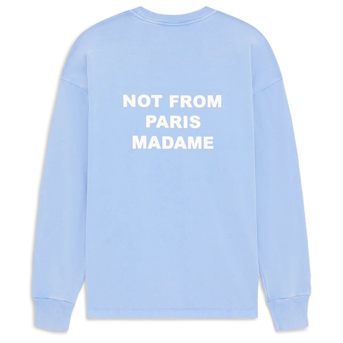 Drôle De Monsieur Washed Slogan Longsleeve T-shirt Hellblau