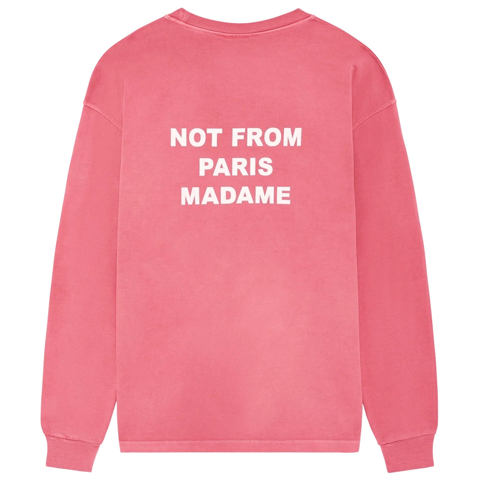 Drôle De Monsieur Washed Slogan Longsleeve T-shirt Rosa