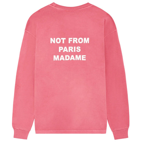 Drôle De Monsieur Washed Slogan Longsleeve T-shirt Rosa
