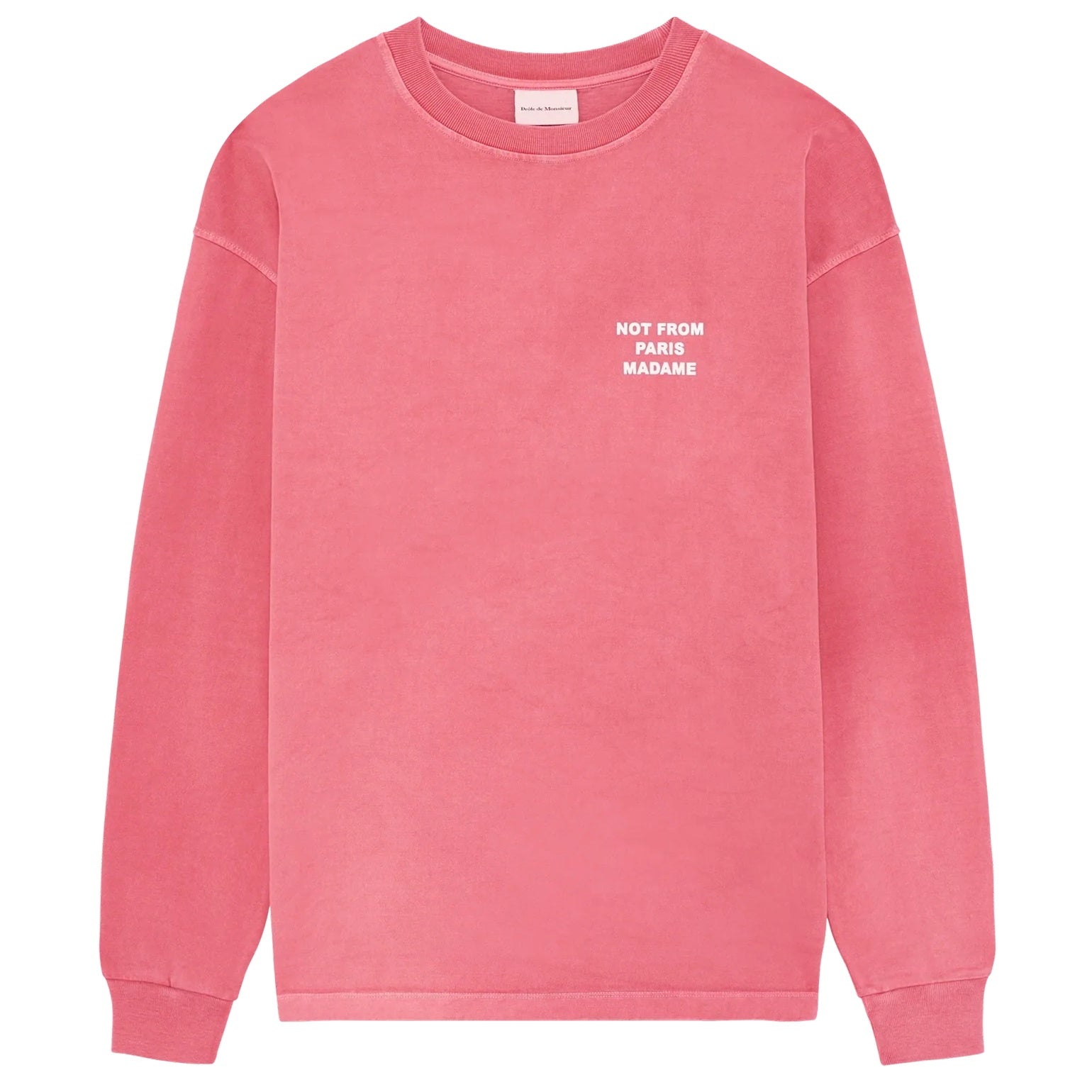 Drôle De Monsieur Washed Slogan Longsleeve T-shirt Rosa