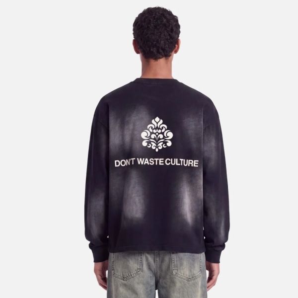 Don’t Waste Culture Fade-Longsleeve-T-shirt Schwarz