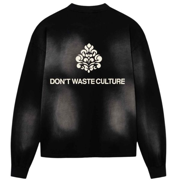 Don’t Waste Culture Fade-Longsleeve-T-shirt Schwarz