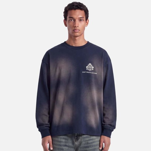 Don’t Waste Culture Fade Langarm-T-shirt Marine