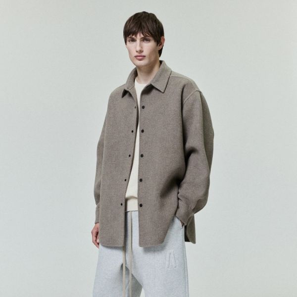 Fear Of God Wool Cashmere Overshirt Bruin