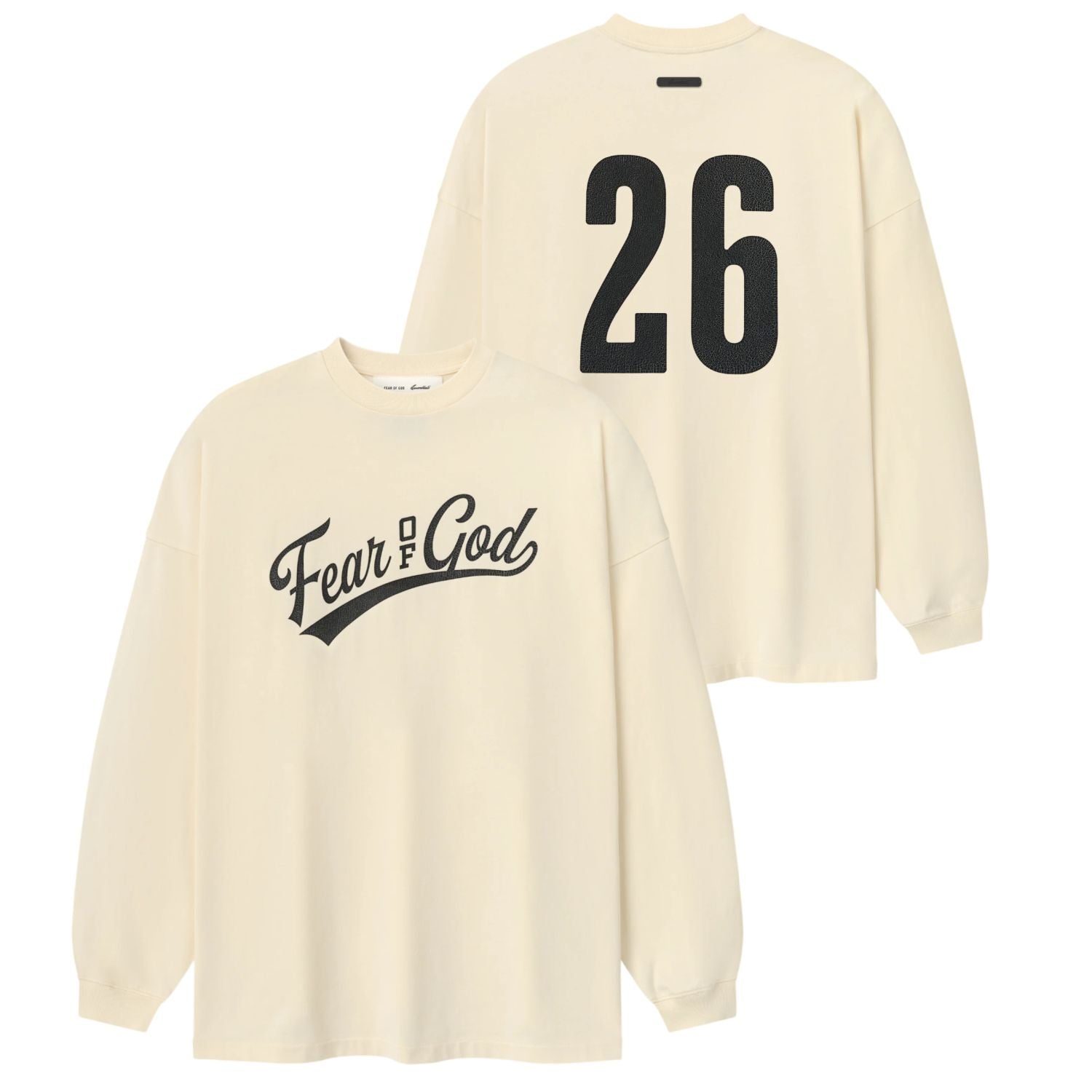 Fear Of God Essentials-Merch-Langarm-T-shirt Offwhite
