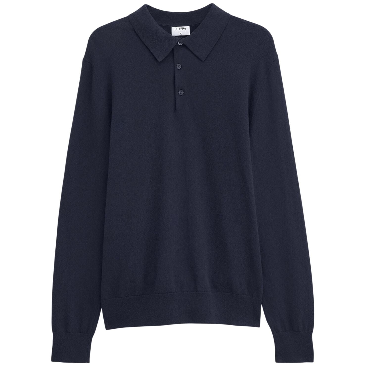 Filippa K Knitted Longsleeve Polo Navy