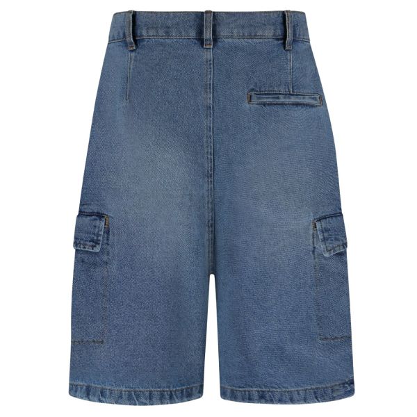 Flâneur Denim Cargo Korte Broek Blauw