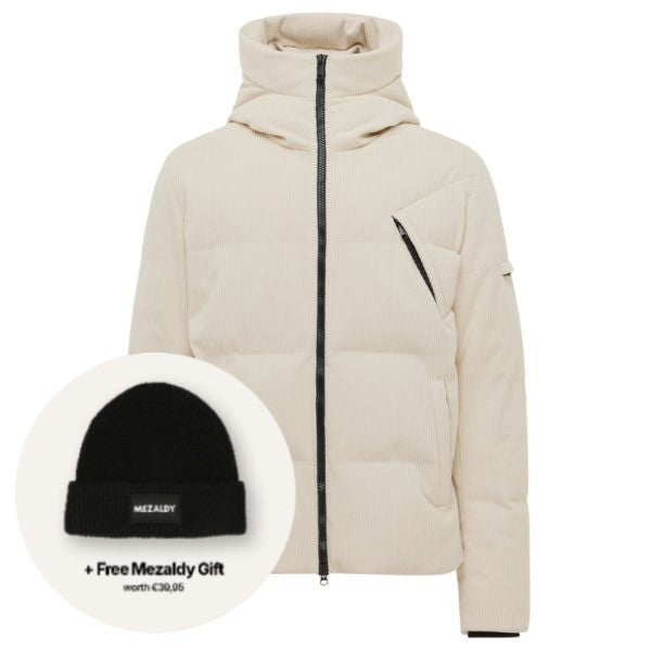 Genti Cross Rib Structured Puffer Offwhite