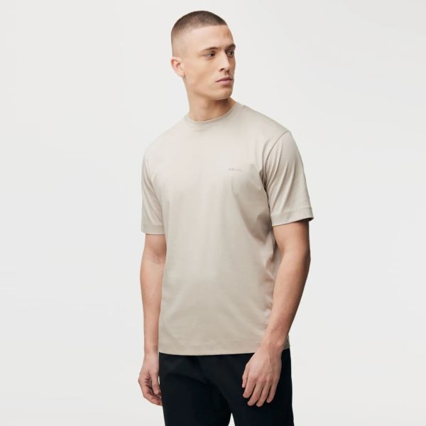 Genti Mercerized Logo T-shirt Beige
