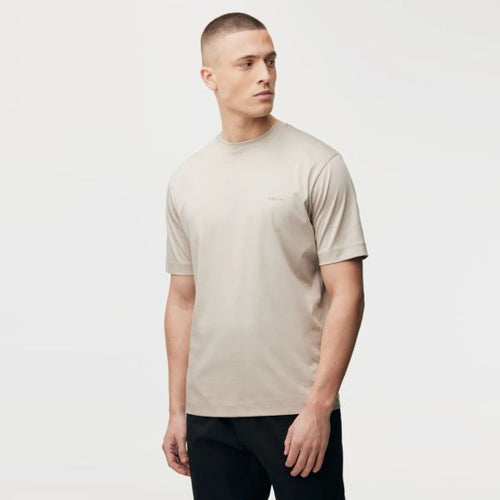 Genti Mercerized Logo T-shirt Beige