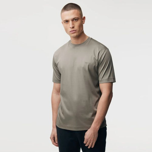 Genti Mercerized Logo T-shirt Bruin