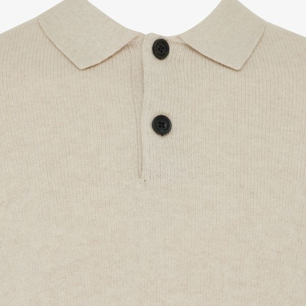 Genti Textured Longsleeve Polo Off White