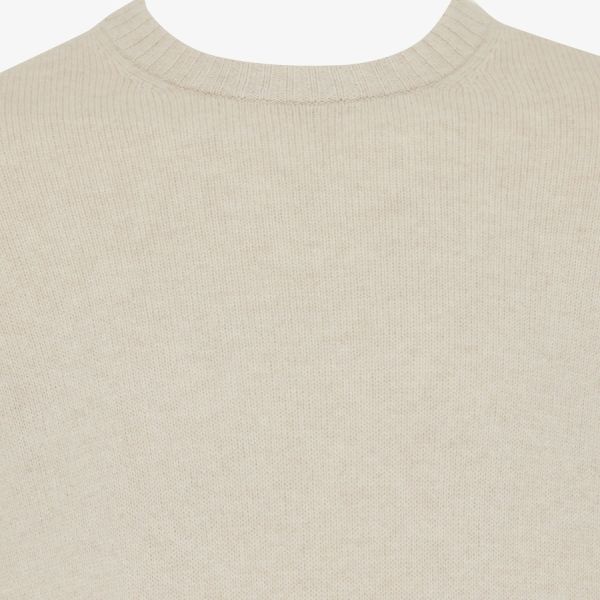 Genti Textured Round Sweater Off White
