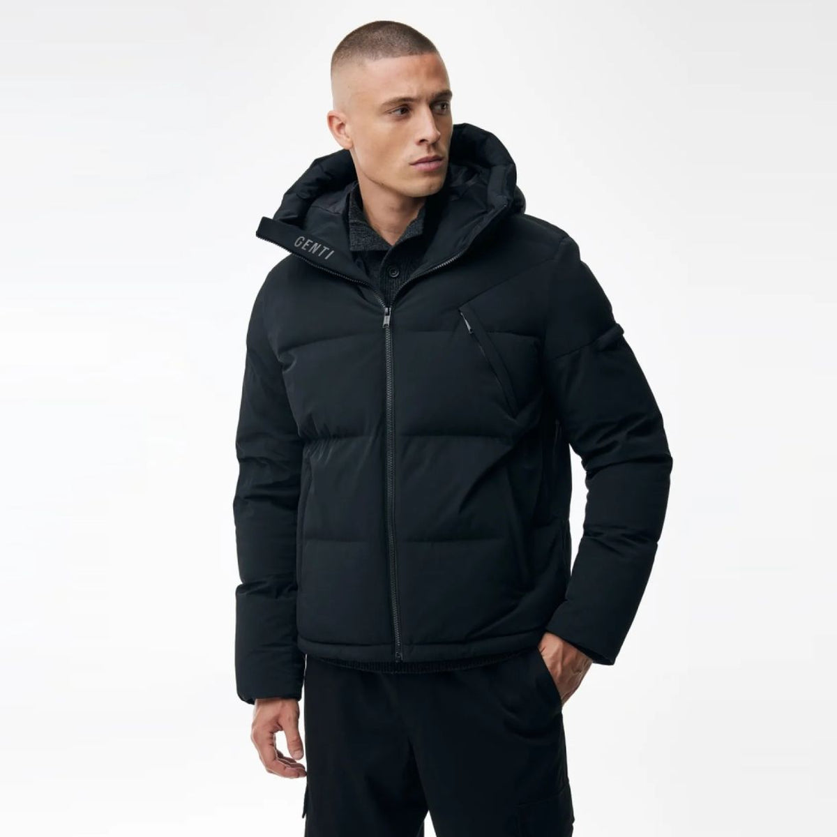 Genti Cross Puffer Schwarz