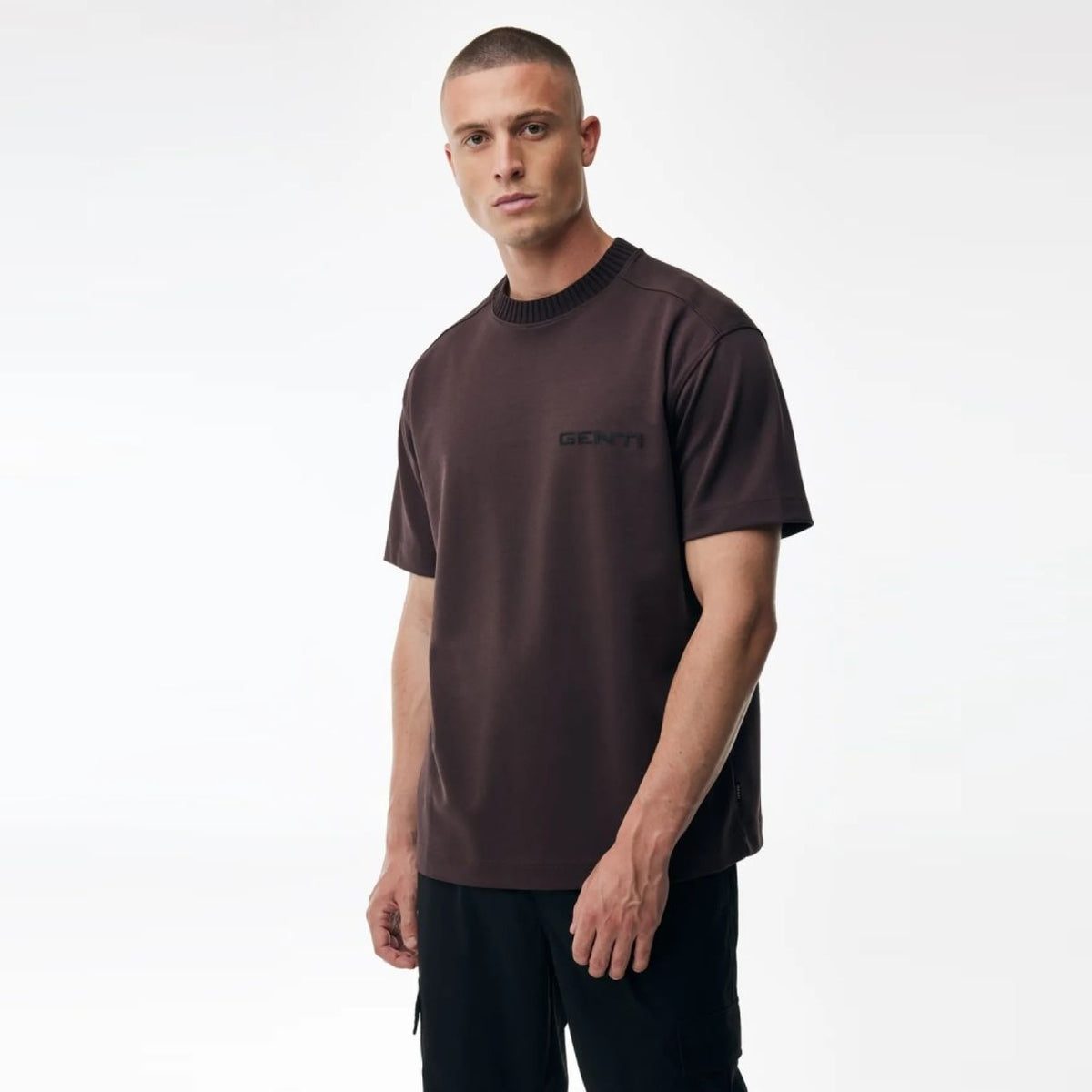 Genti Embroidered Logo T-shirt Bordeaux