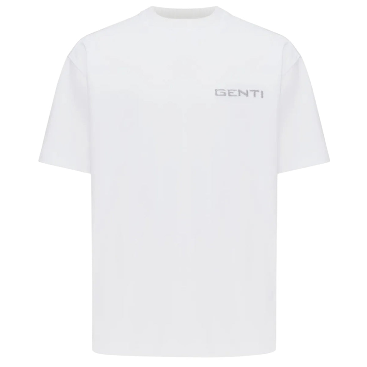 Genti Embroidered Logo T-shirt Weiß