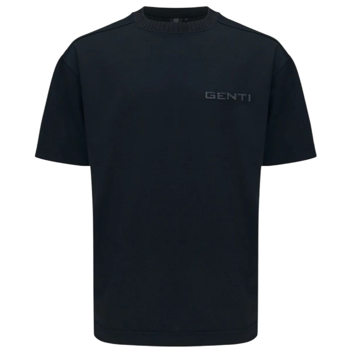 Genti Embroidered Logo T-shirt Schwarz