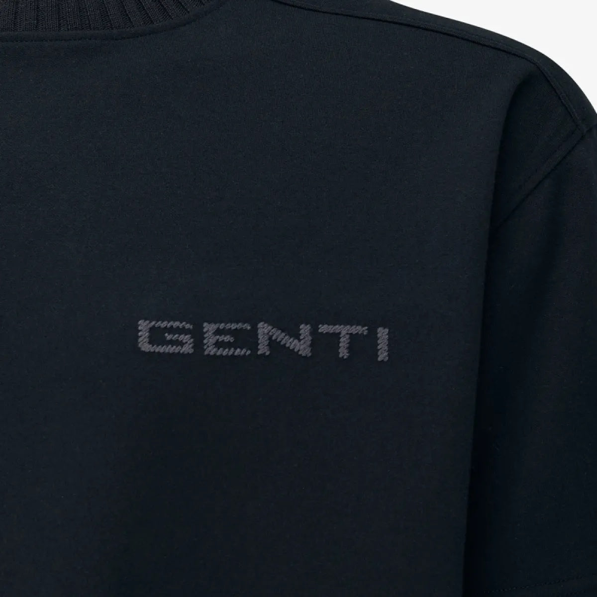 Genti Embroidered Logo T-shirt Schwarz