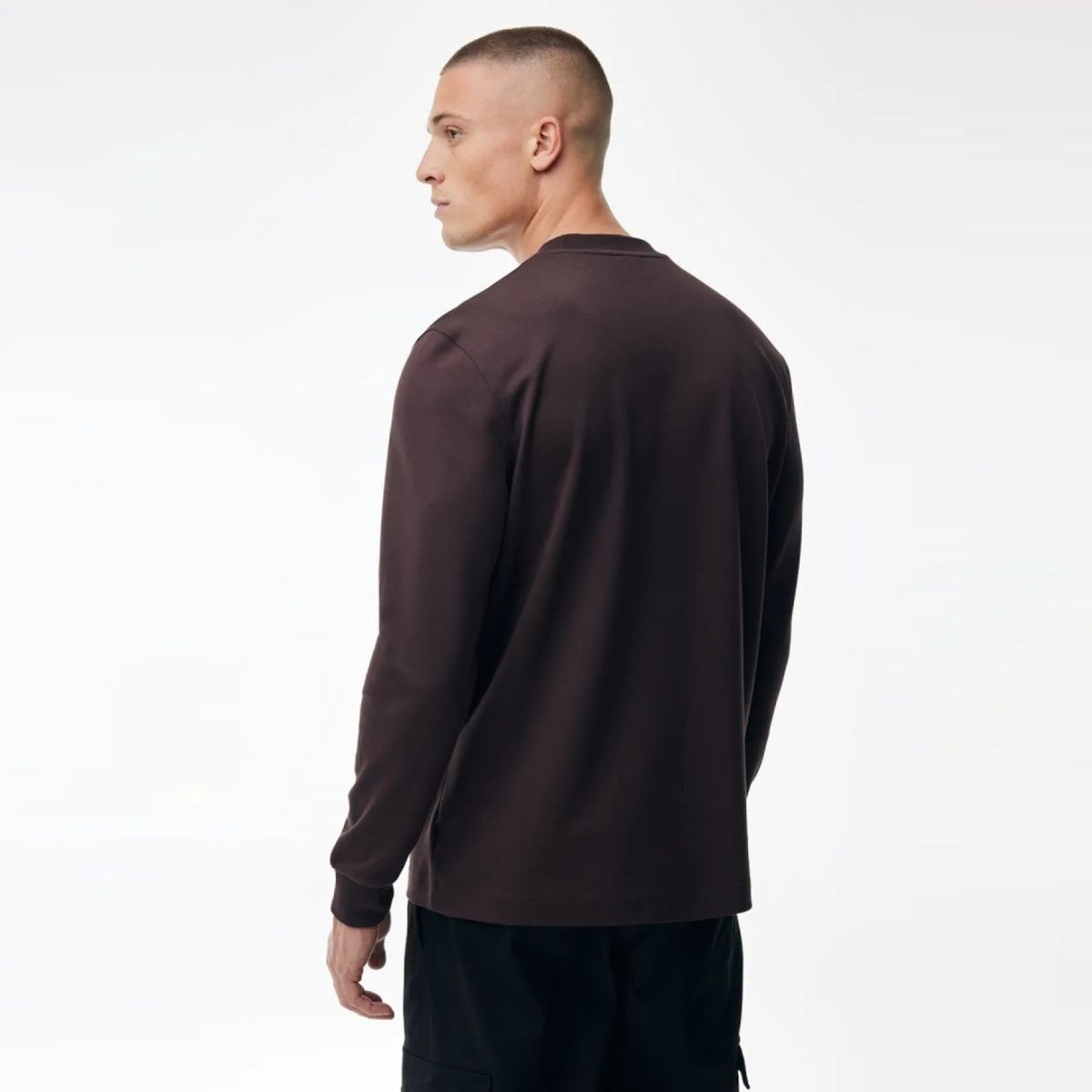 Genti Logo Langarm-T-shirt Bordeaux