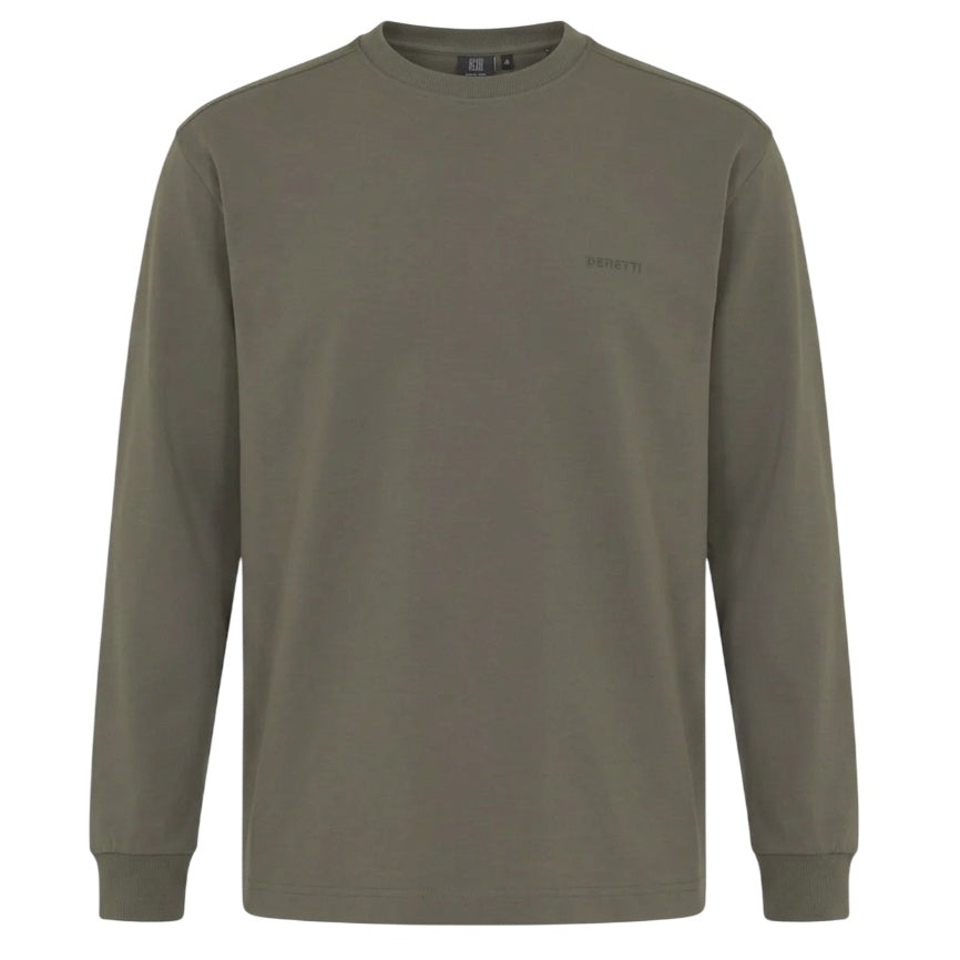 Genti Logo Langarm-T-shirt Dunkelgrün